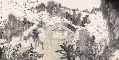 何加林 山水清华图 镜心